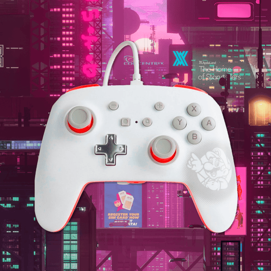 Control PowerA con Cable Mario White - Pixeltopia