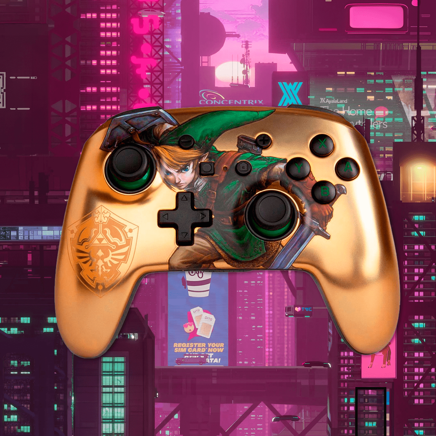 Control Inalambrico PowerA Link Gold - Pixeltopia